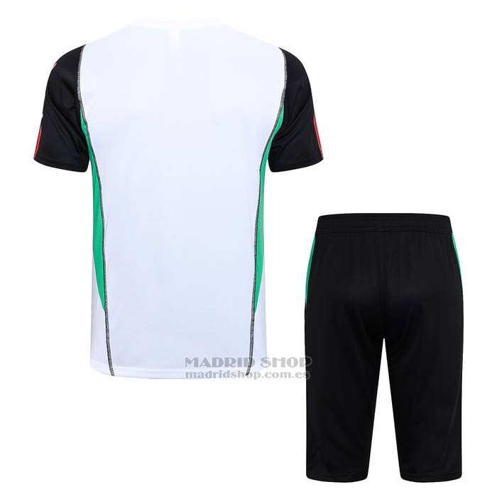 Chandal del Manchester United Manga Corta 2023-2024 Blanco y Negro - Pantalon Corto